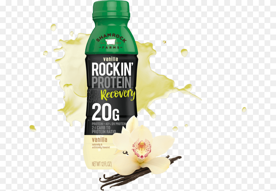 Product Shamrock Farms Vanilla Protein Shake, Bottle, Beverage, Flower, Juice Png Image