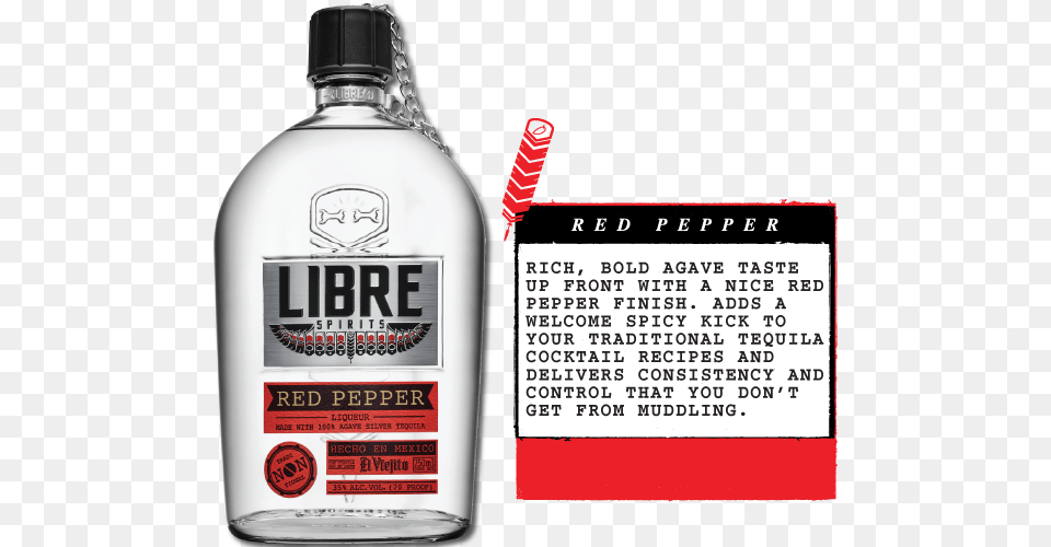 Products Red Pepper Libre Mango Tequila, Alcohol, Beverage, Liquor, Bottle Free Transparent Png