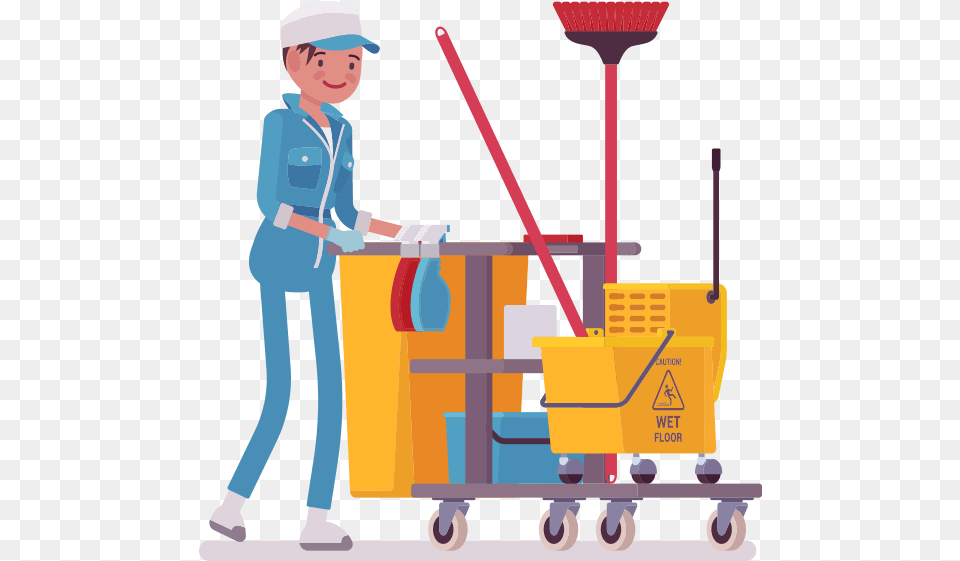Products Venus Cleaning Supplies Cartoon Janitorial, Person, Boy, Male, Worker Free Png