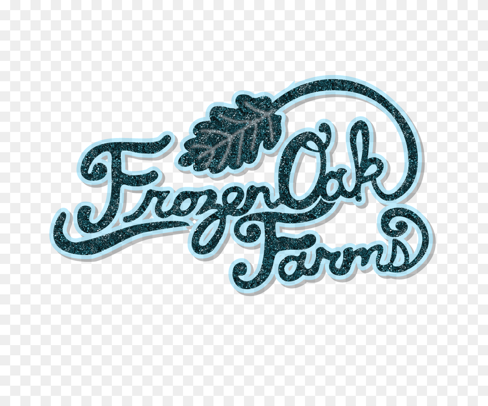 Professional Bold Farm Logo Design For Frozen Oak Farms Palmer, Pattern, Text, Turquoise, Handwriting Png