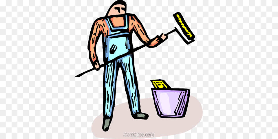 Professional Painter Royalty Vector Clip Art Illustration, Cleaning, Person, Adult, Male Free Transparent Png