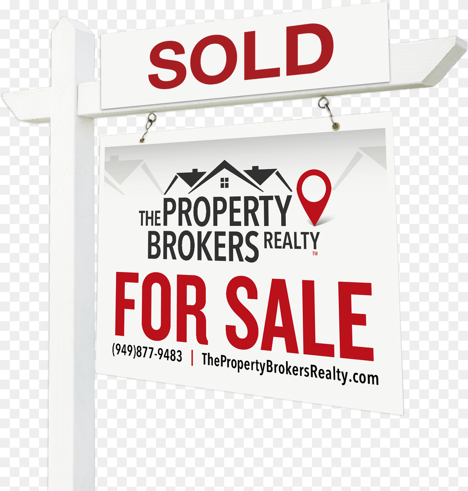 Professional Yard Sign Listed By The Property Brokers Signage, Symbol, Advertisement, Bus Stop, Outdoors Free Png