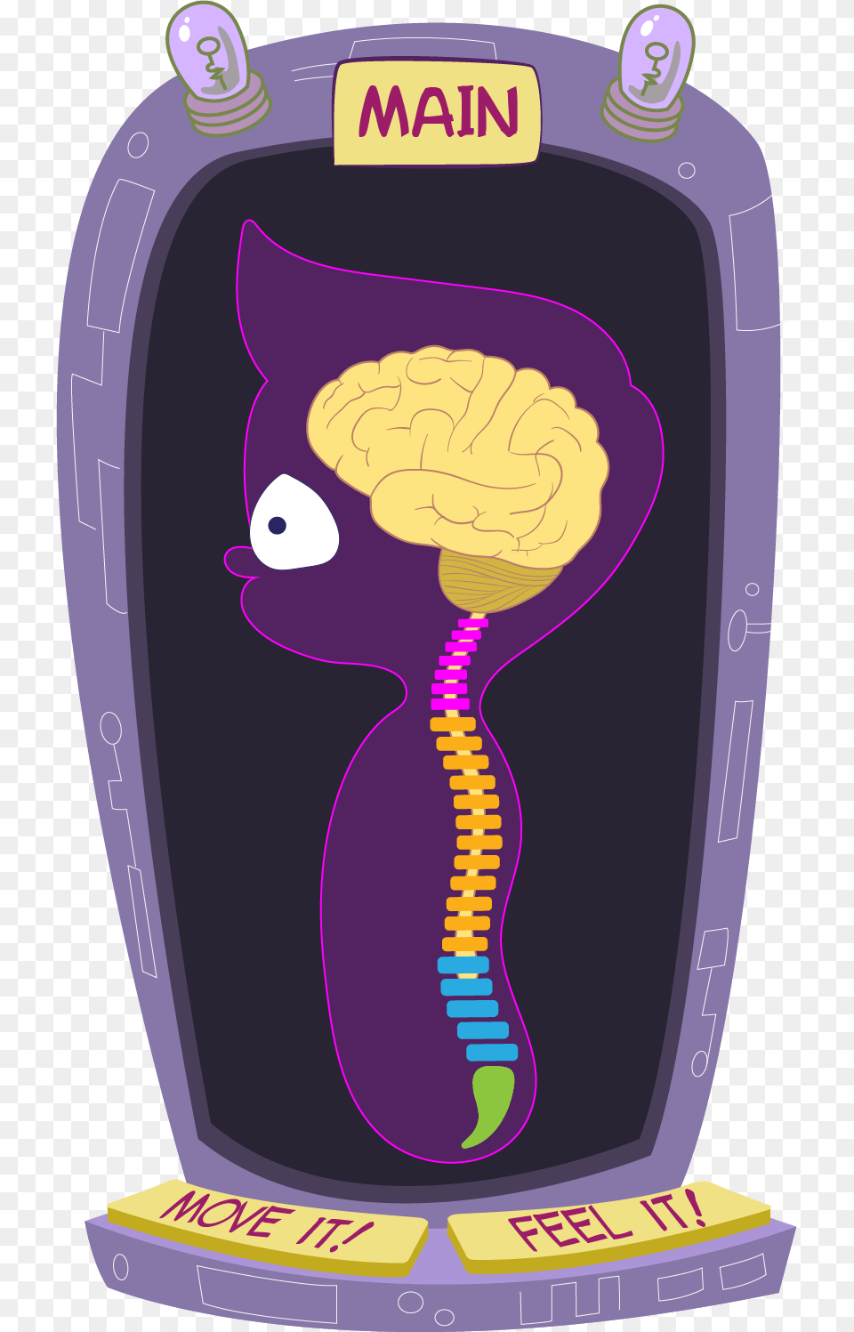 Professor Einspine S Lab Cartoon Spinal Cord Free Transparent Png