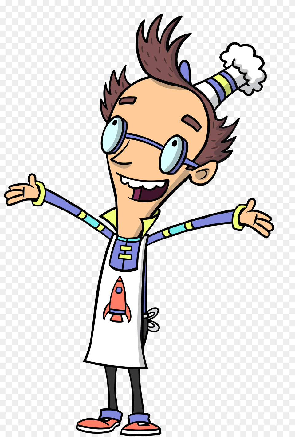 Professor Fizzy Fizzy Lunch Lab Pbs Kids Television Children, Person, Cartoon, Face, Head Free Png