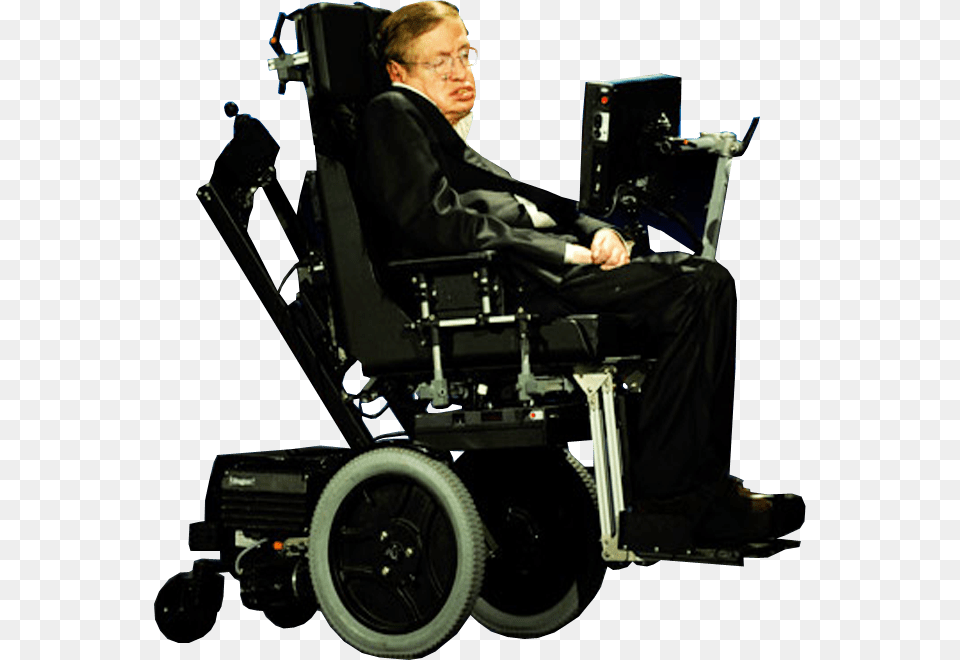 Professor Stephen Hawking Stephen Hawking Wheelchair In Space, Chair, Furniture, Adult, Wheel Free Png Download