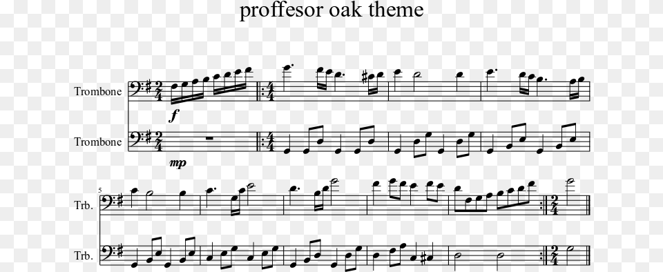 Proffesor Oak Theme Sheet Music 1 Of 1 Pages Ue O Muite Arukou Not, Gray Png Image