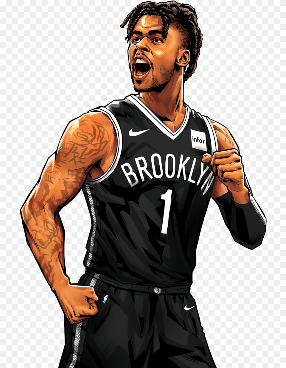 Profile Art Dangelo Russell Player, Adult, Person, Man, Male Png Image