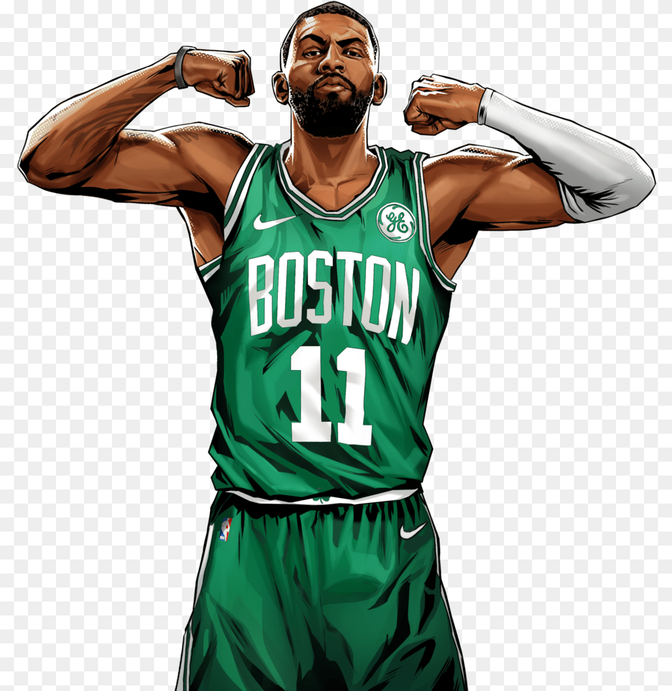 Profile Art Kyrie Irving Basketball Player, Shirt, Clothing, Person, Man Png Image