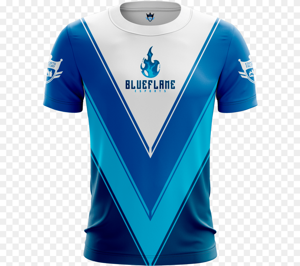 Profile Blue Flame Esports, Clothing, Shirt, T-shirt, Jersey Png