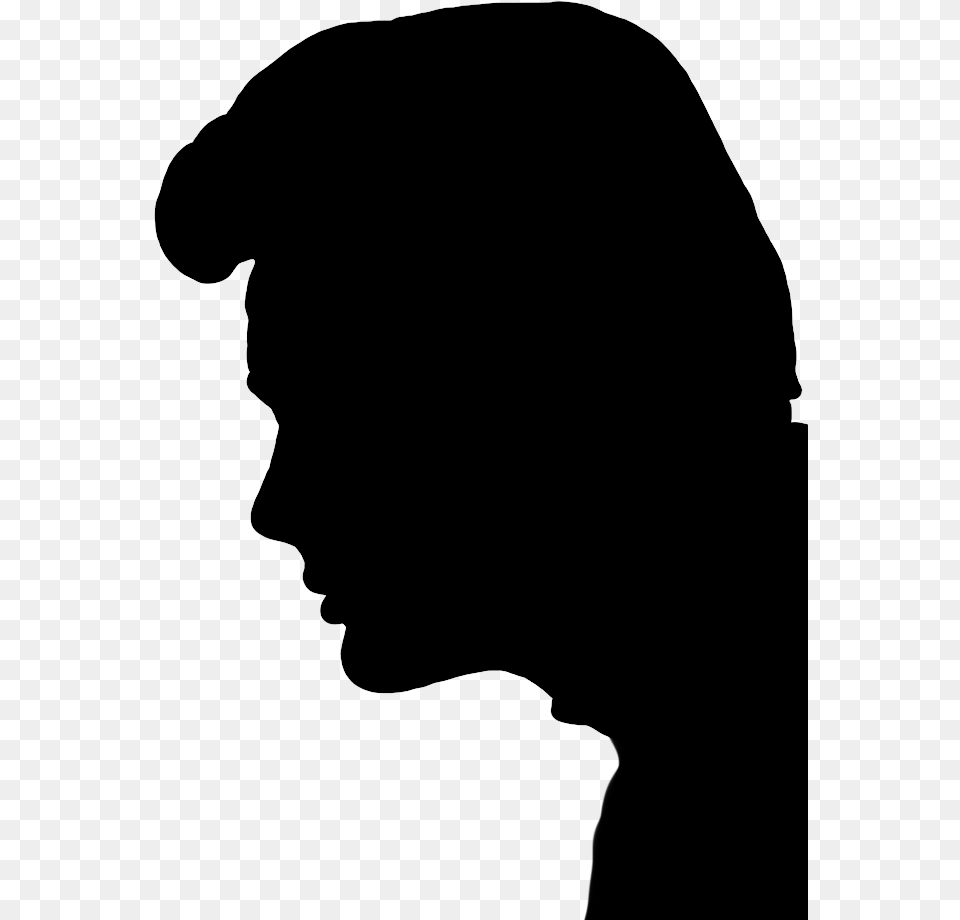 Profile Silhouette Of Young Man Face Silhouette, Gray Free Png Download
