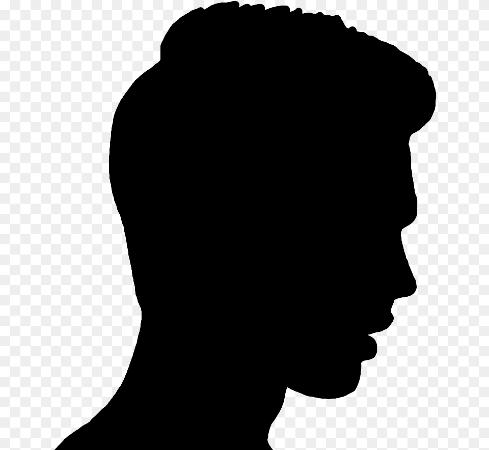 Profile Silhouette Of Young Man Man Face Silhouette, Gray Free Transparent Png