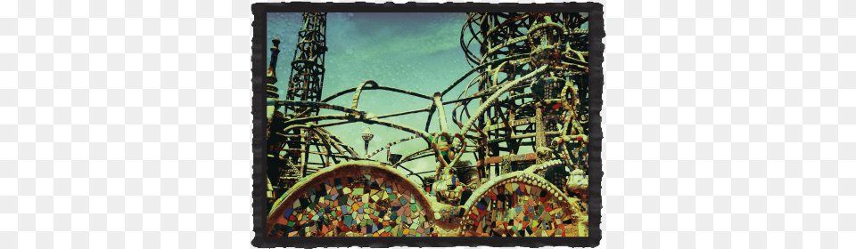 Progress Is Steady But South L Watts Towers Nuestro Pueblo Mosaic, Amusement Park, Fun, Roller Coaster Png Image