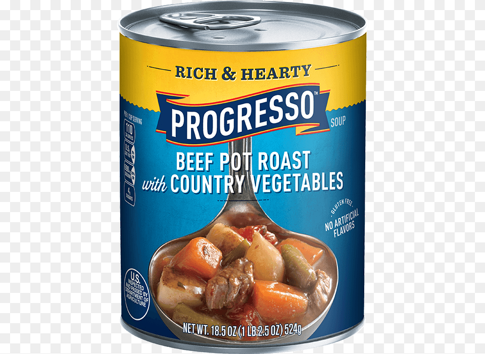 Progresso Rich Amp Hearty Gluten Beef Pot Roast Progresso Soup Corn Chowder, Dish, Food, Meal, Aluminium Png