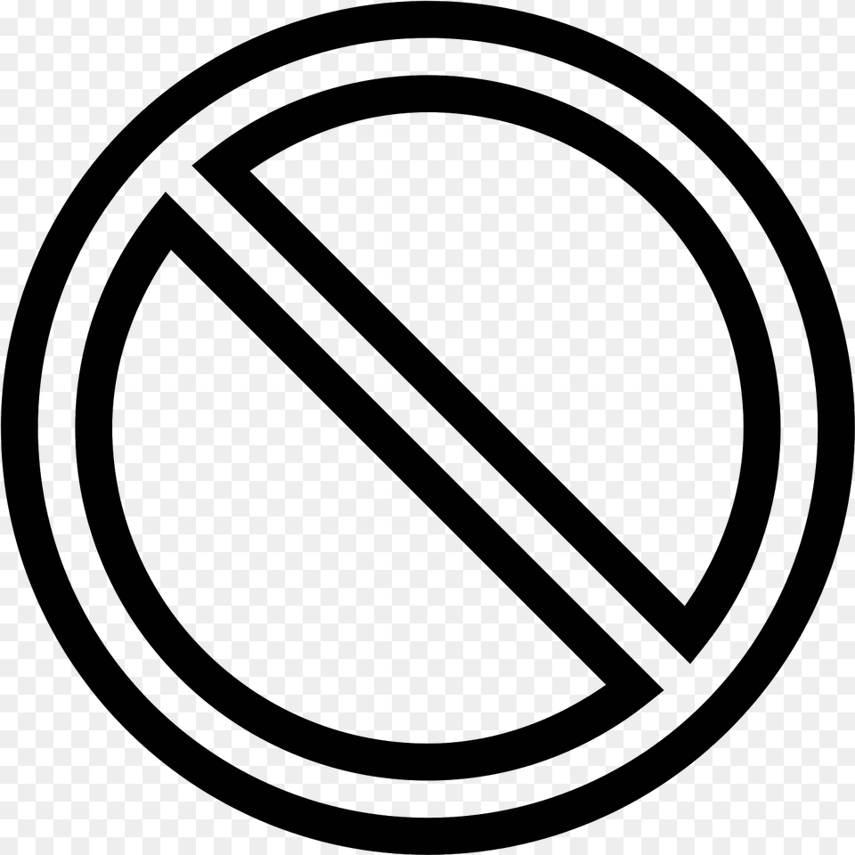 Prohibited No Sign Fractal Circle, Gray Png