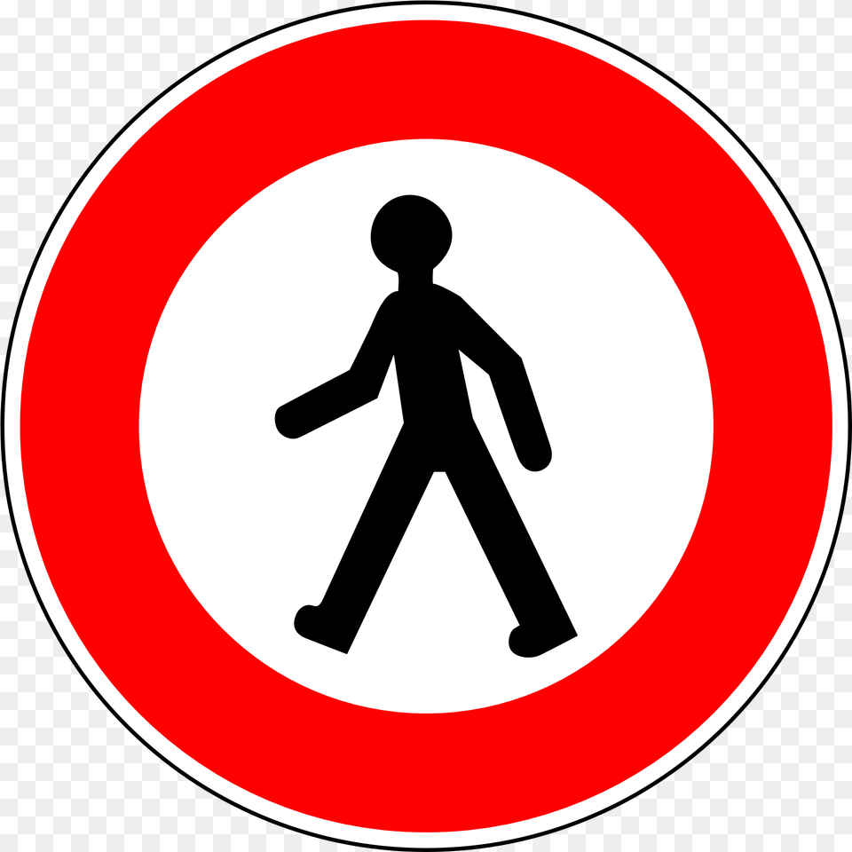 Prohibition Sign For Pedestrians No Mopeds, Symbol, Person, Road Sign Png Image