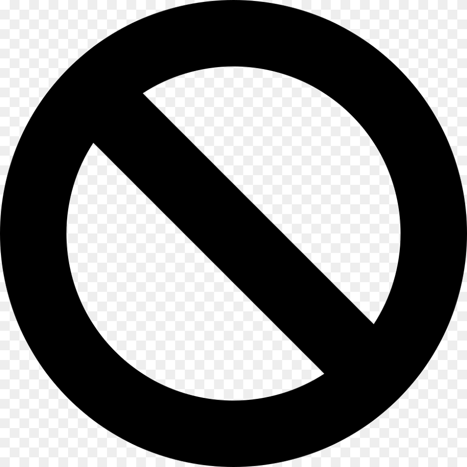 Prohibition Symbol Of A Circle With A Slash, Sign, Road Sign, Disk Free Png Download