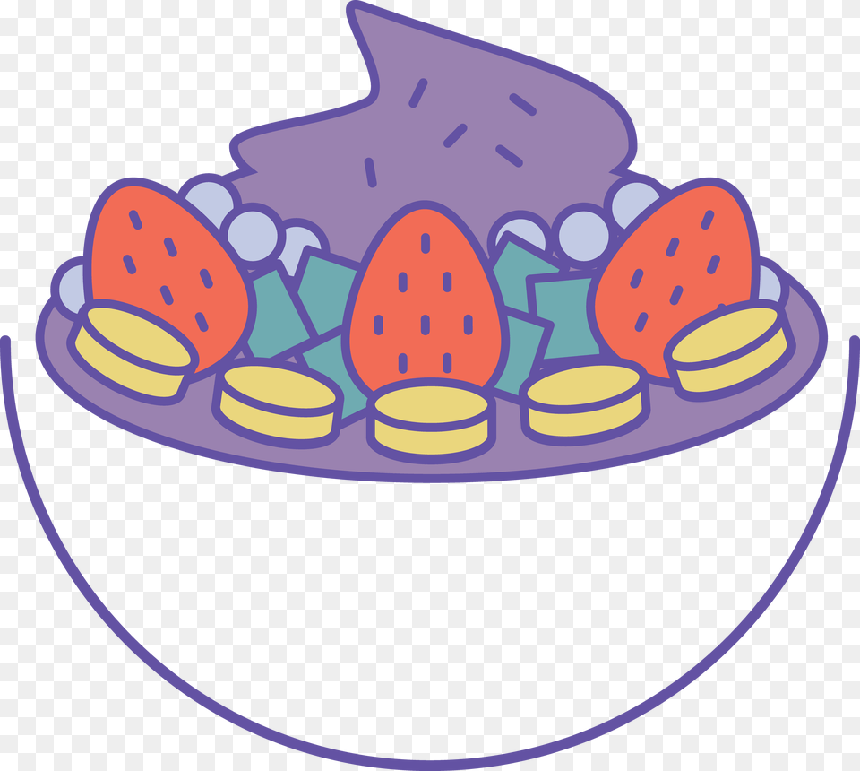 Project Acai Bowl Cartoon, Food, Meal, Cream, Dessert Png