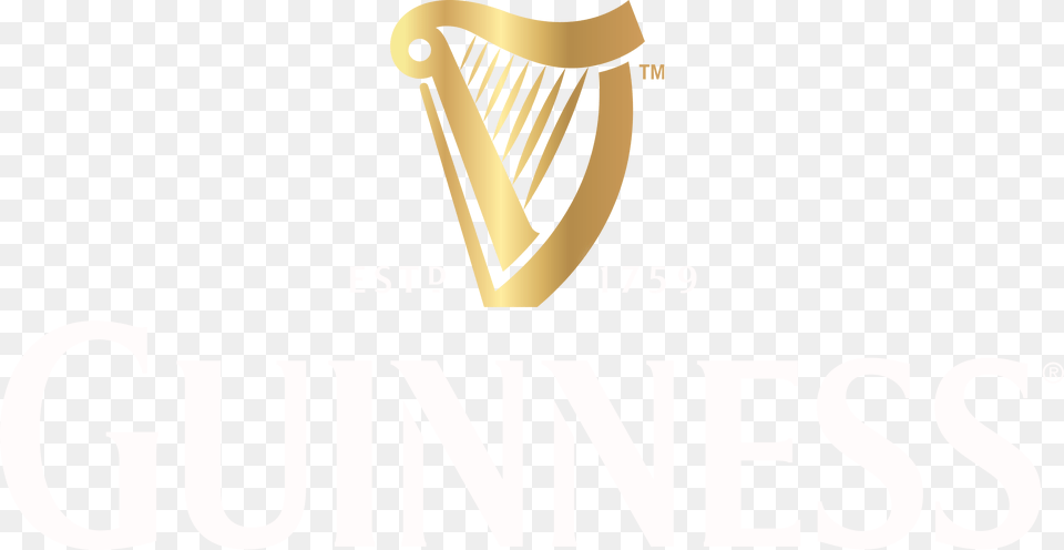 Project Description Guinness Logo White, Musical Instrument, Harp, Person Png