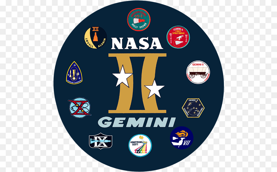 Project Gemini Composite Logo Round Beach Towel Nasa Gemini Program Logo, Badge, Symbol, Disk, Sticker Png Image