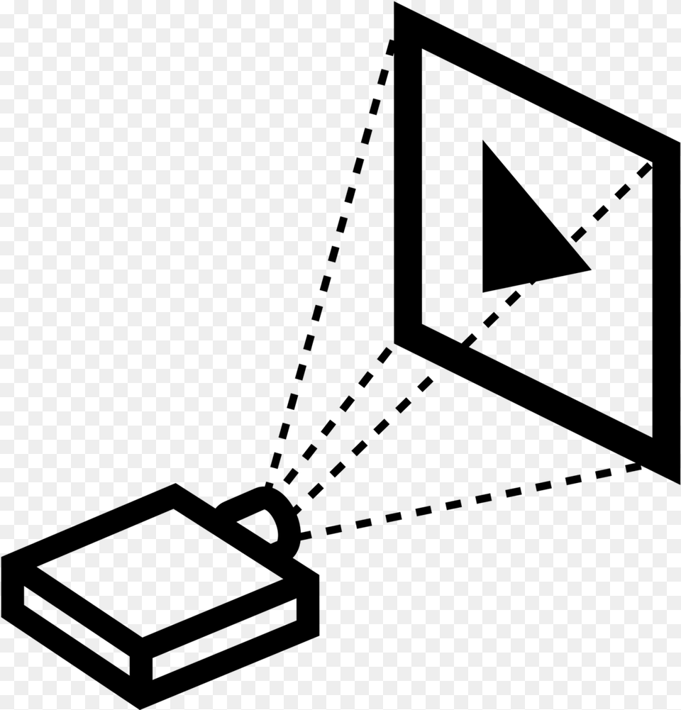 Projector And Screen Icon, Gray Png Image