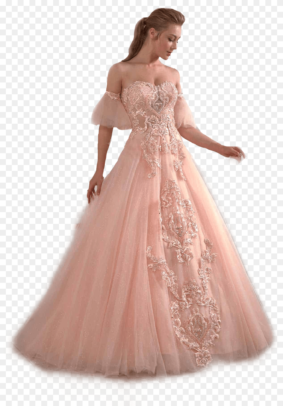 Prom Dress Pink Formal Gown Pinkaesthetic Aesthetic Gown, Wedding Gown, Clothing, Wedding, Fashion Png Image