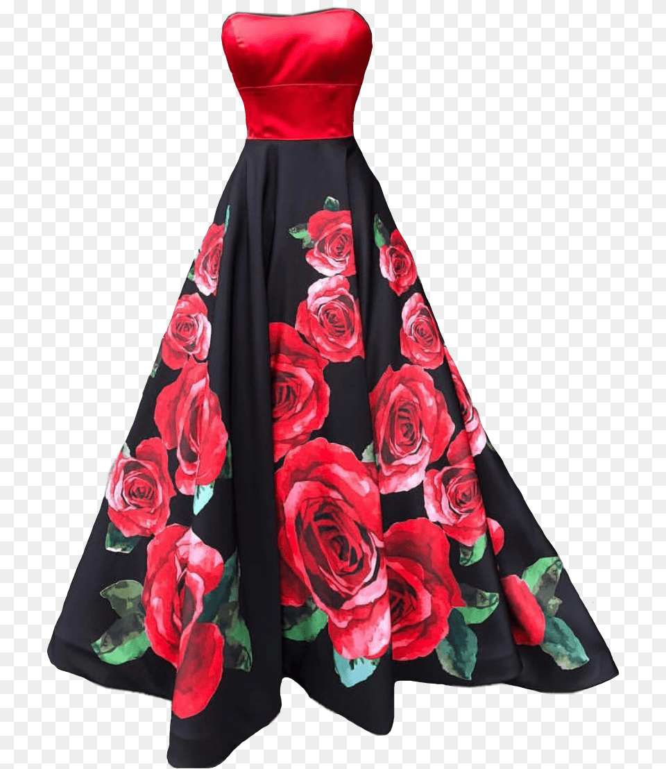 Prom Dress Red Rose Black Roses Promdress Dance Floribunda, Formal Wear, Gown, Fashion, Clothing Free Png Download