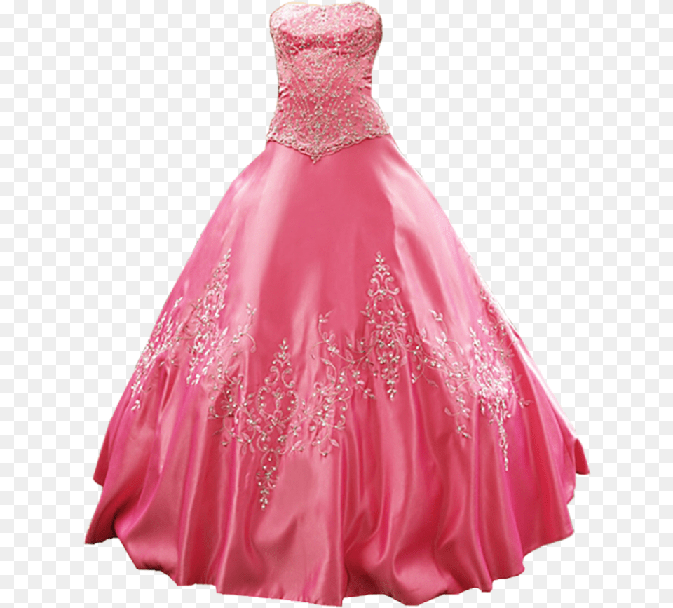 Prom Pink Frilly Princess Dress, Clothing, Fashion, Formal Wear, Gown Free Png