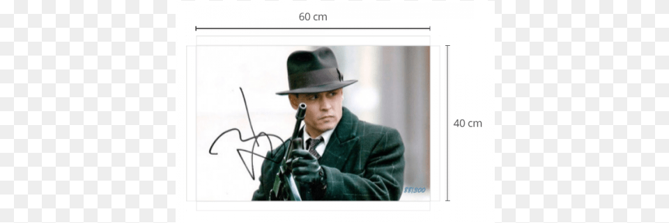 Promi Stuff Johnny Depp Autographed 8quotx 10quot Public Enemies Holding, Hat, Clothing, Coat, Photography Png