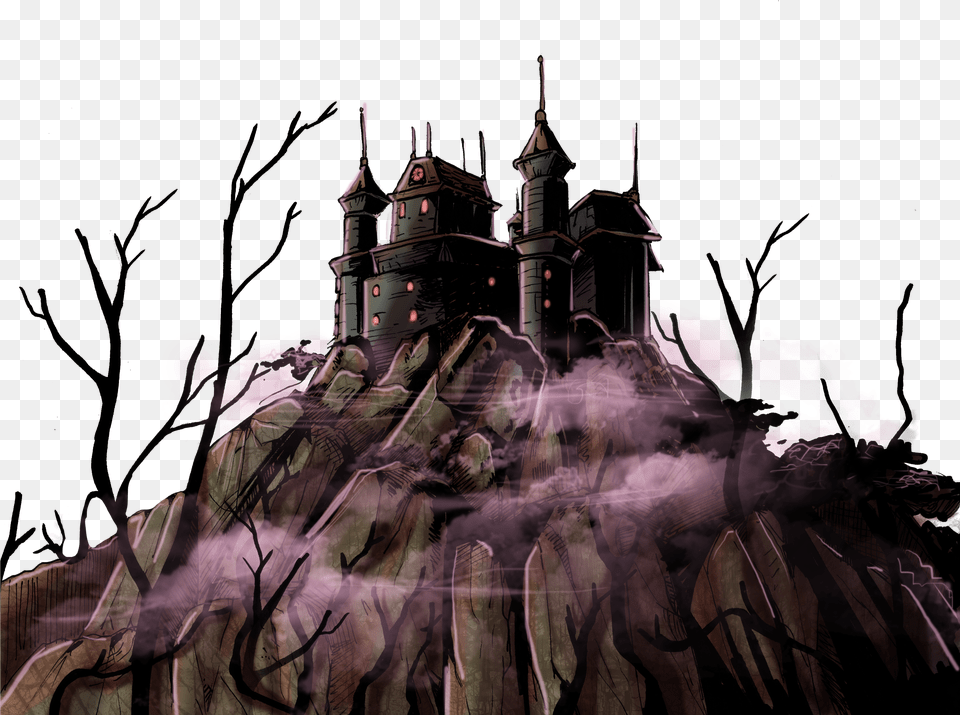 Prominent Dark And Moody Dracula Castle Needless To Dracula Castle Illustration, Dynamite, Weapon Free Png