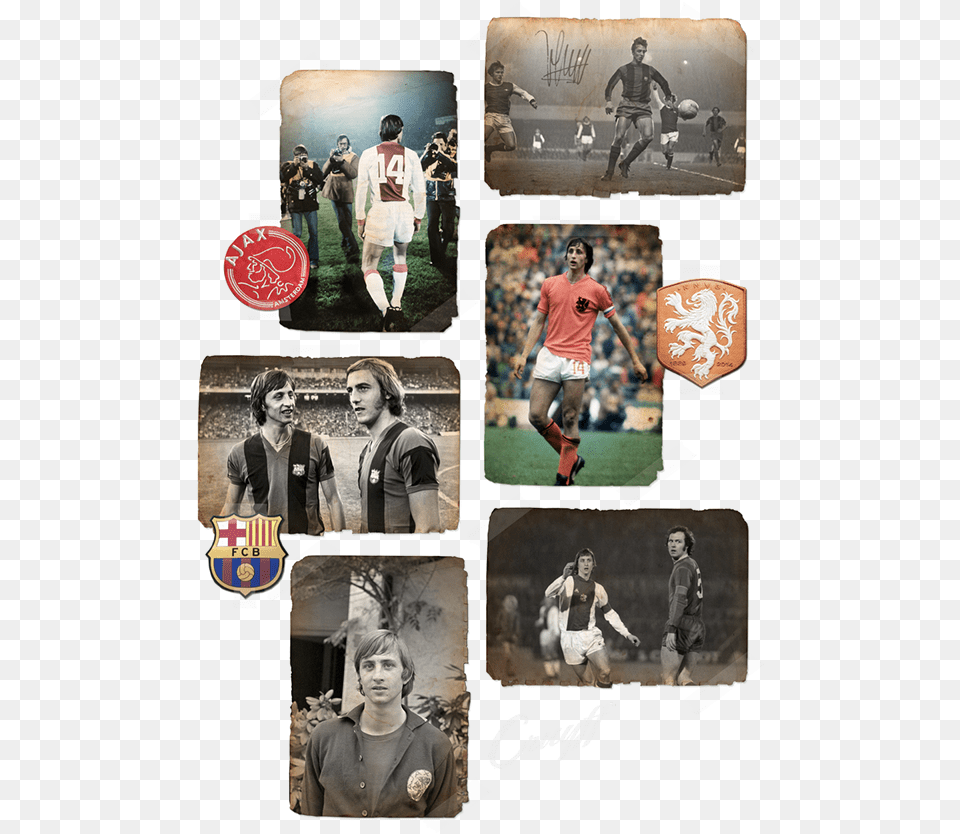 Promodoro Johan Cruyff Football Legend Women T Shirt, Art, Person, People, Collage Png Image