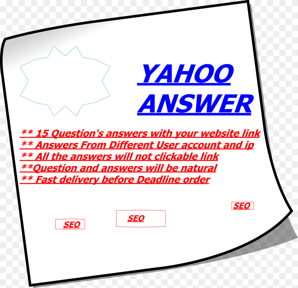 Promote Your Website Link In 15 Yahoo Answers Circle, Advertisement, Poster, White Board Free Png Download