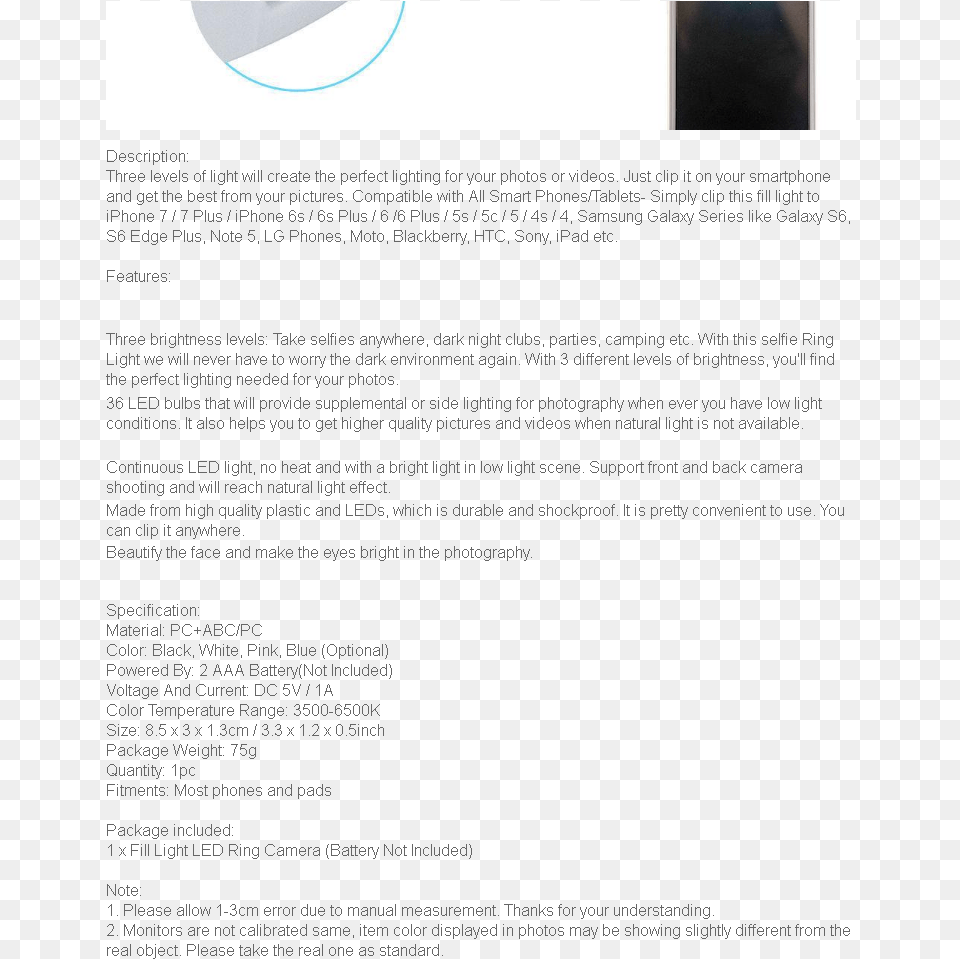 Promotionselfie Portable Fill Light Led Ring Camera Document, Page, Text, Advertisement, Poster Png