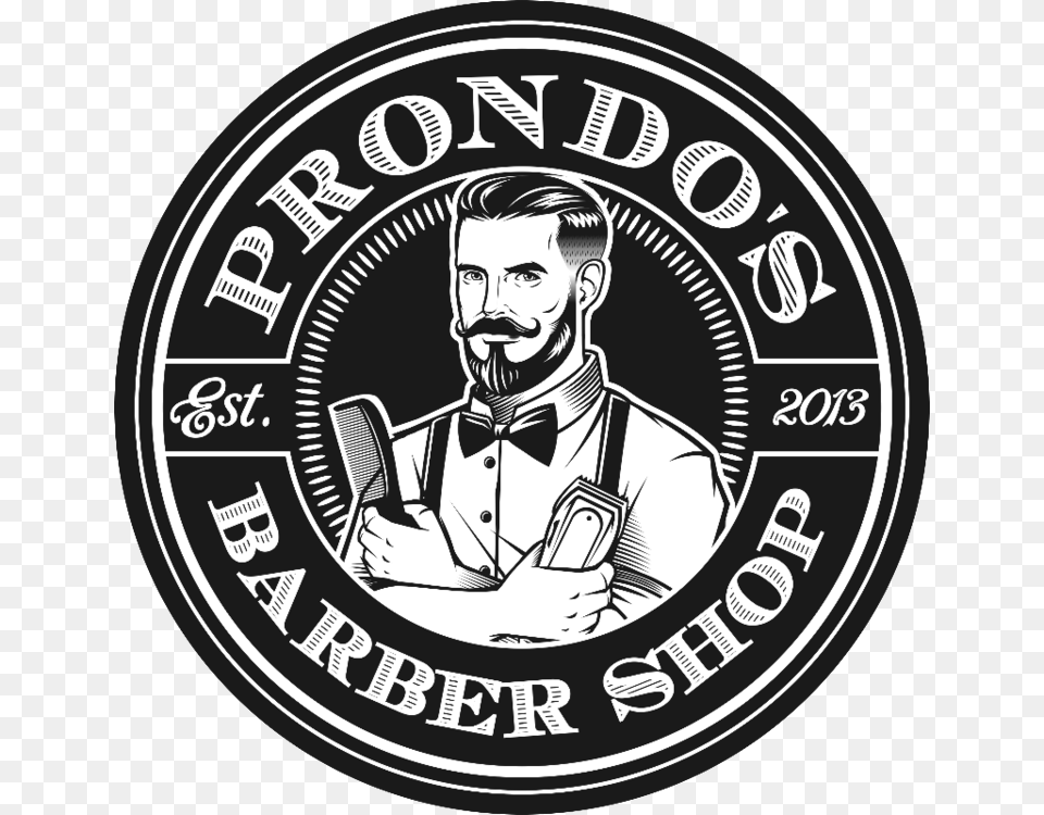 Prondos Logo Logo De Barbearia Vintage, Adult, Male, Man, Person Free Transparent Png