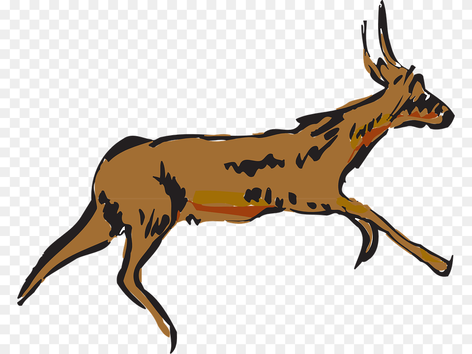 Pronghorn Antelope Clipart Animated Running Antelope, Animal, Deer, Mammal, Wildlife Free Png Download