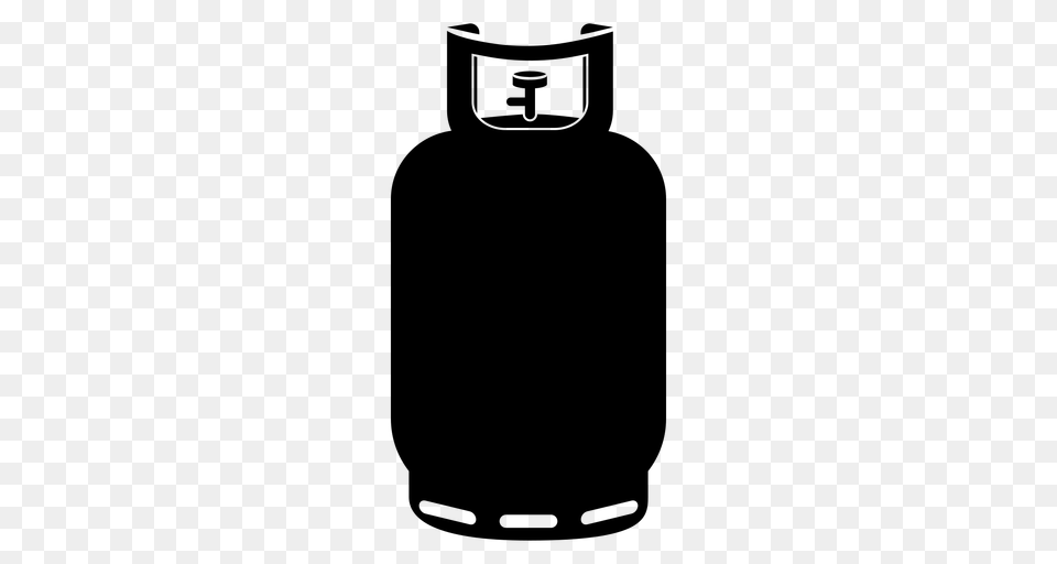 Propane Gas Cylinder Silhouette, Gray Png