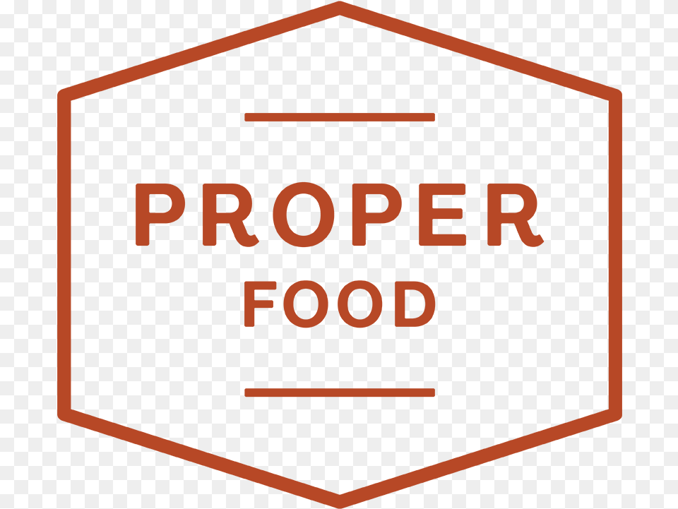Proper Food Logo, Sign, Symbol, Road Sign, Bus Stop Free Transparent Png