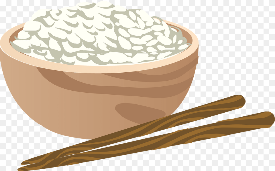Proper Rice In A Bowl With Chopsticks Clipart, Cutlery, Spoon, Food, Produce Free Png Download