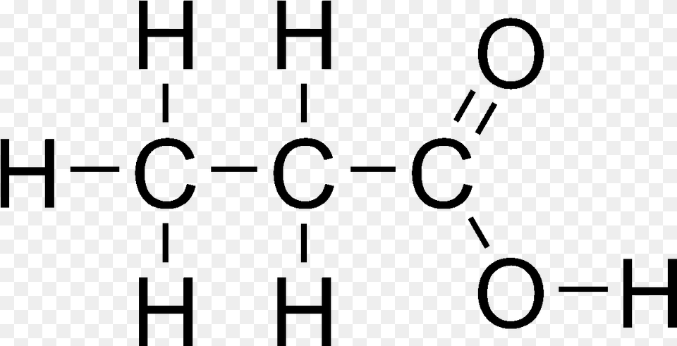 Propionic Acid Structural Formula, Gray Png