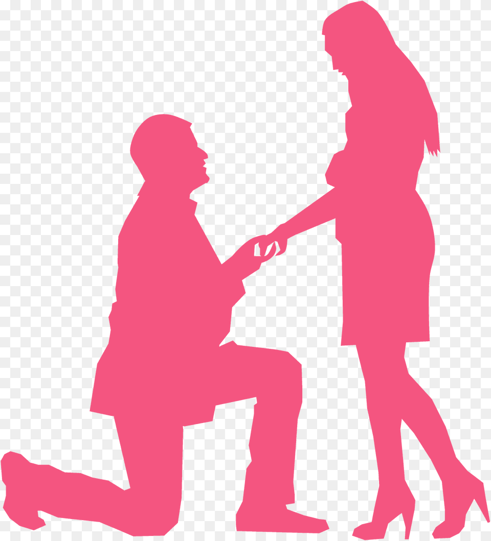 Proposal Silhouette, Adult, Female, Person, Woman Png Image