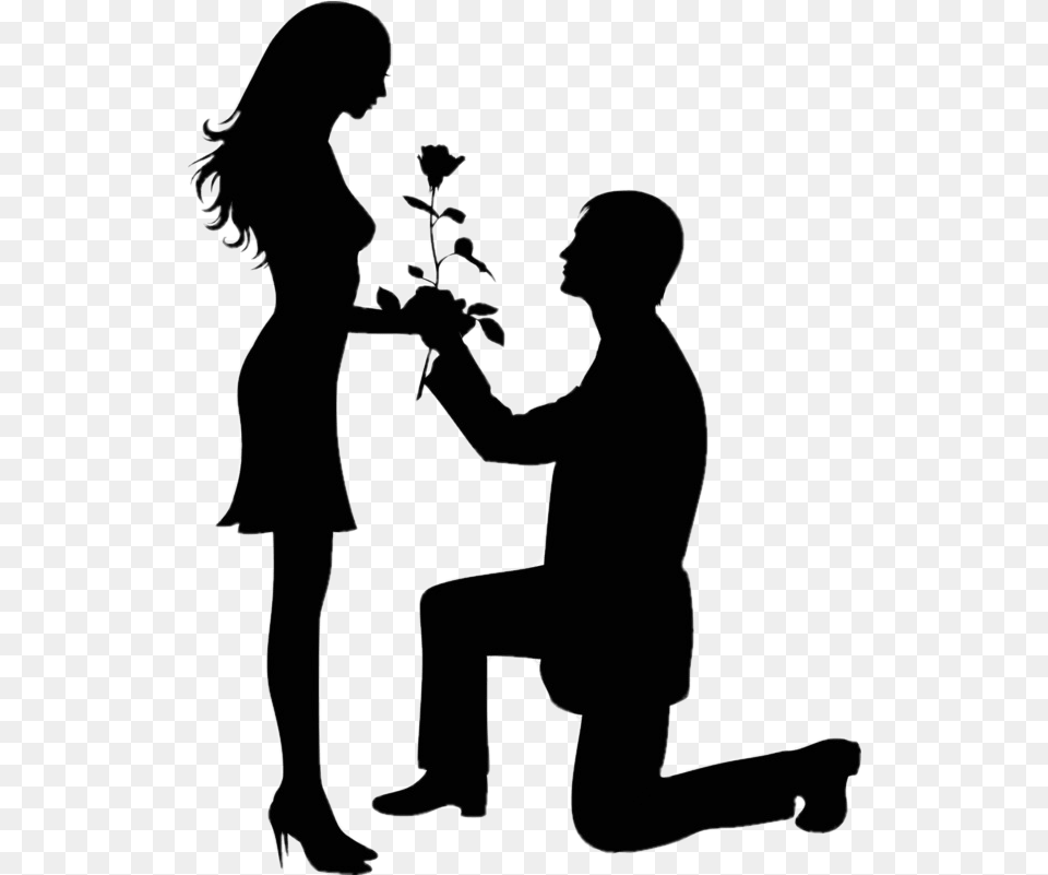 Propose Couple On Valentine Day Transparent Love Boy And Girl, Kneeling, Person, Adult, Male Png Image