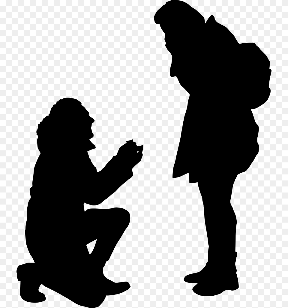 Propose Silhouette No Background, Gray Png Image