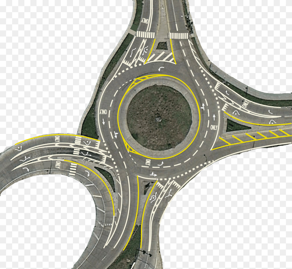 Proposed Rab V4 Roundabout Lane Markings, Intersection, Road, Freeway, Outdoors Free Png