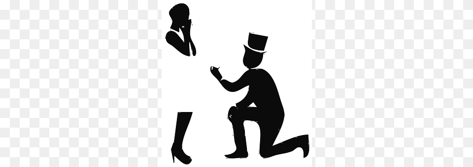 Proposing Silhouette, Stencil, Adult, Male Free Png