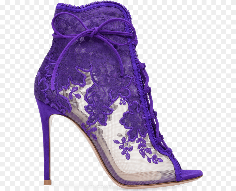 Protagonist Handcrafted In Purple Suede Embroidered Shoe, Clothing, Footwear, High Heel Free Transparent Png