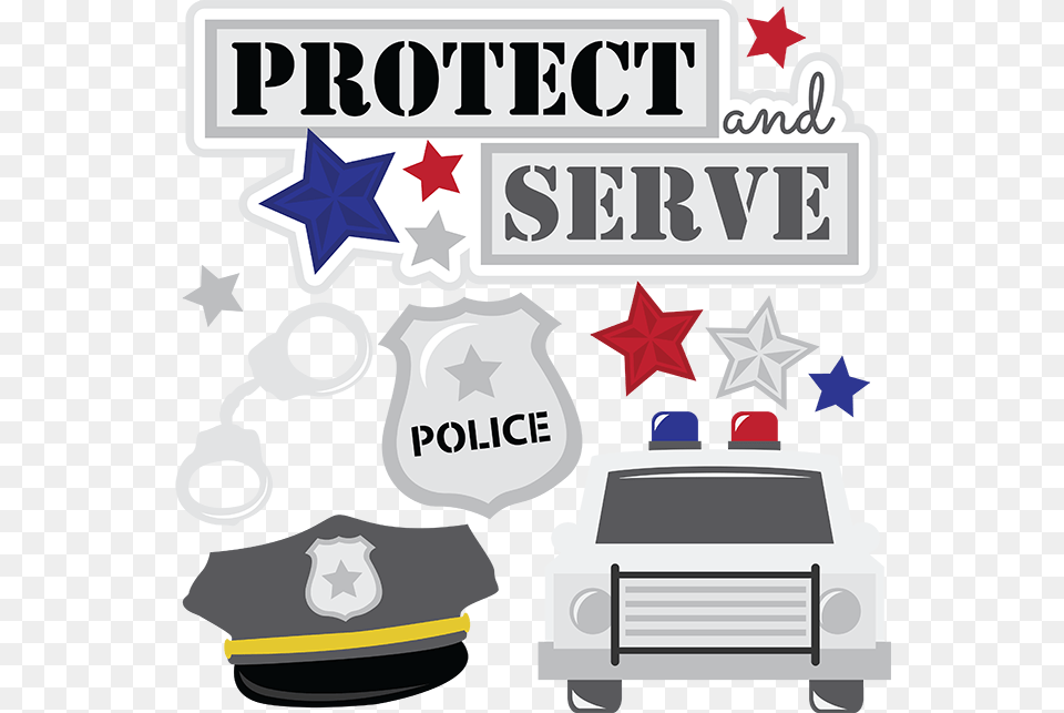 Protect And Serve Svg Cut Files For Scrapbooking Police La 96 Nike Missile Site, Symbol, Advertisement, Poster, Star Symbol Free Png Download