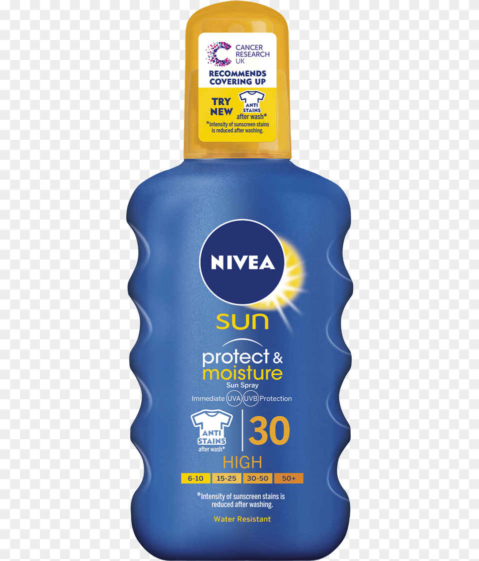Protect Moisture Sun Spray Spf Transparent Sunscreen Nivea, Bottle, Cosmetics Png Image