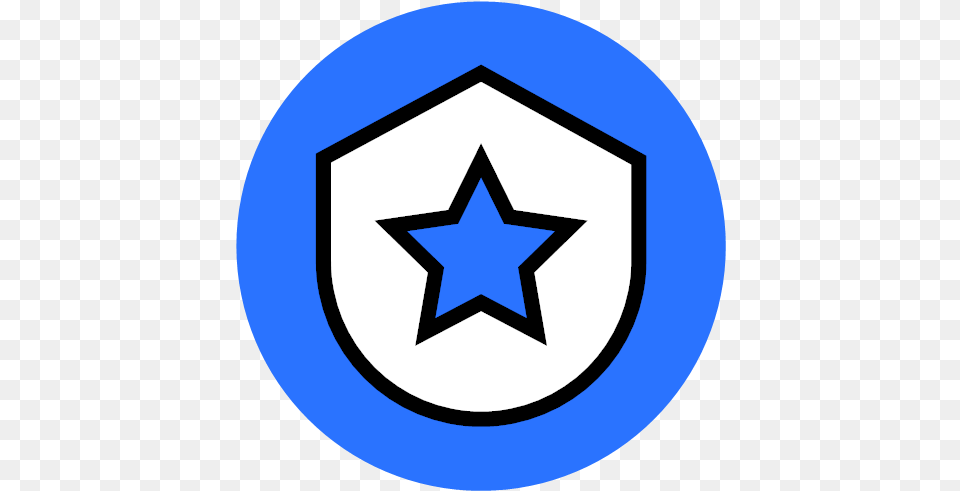 Protect Safe Safety Secure Security Shield With Star Icon, Star Symbol, Symbol, Disk Png