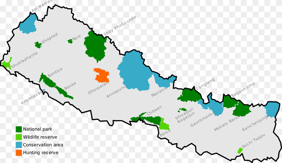 Protected Areas Of Nepal Conservation Area Of Nepal, Nature, Chart, Land, Plot Png Image