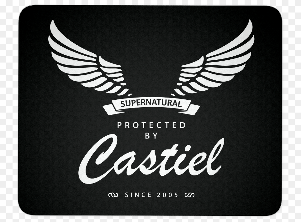 Protected By Castiel Mouse Pad Protected By Castiel, Emblem, Symbol, Logo Free Transparent Png