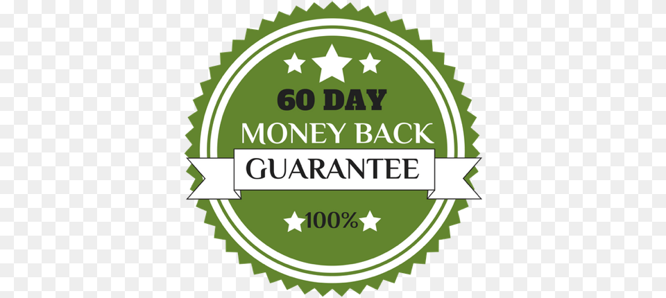 Protected With Our 60 Day 100 Money Back Guarantee Label, Logo, Green, Badge, Symbol Png Image